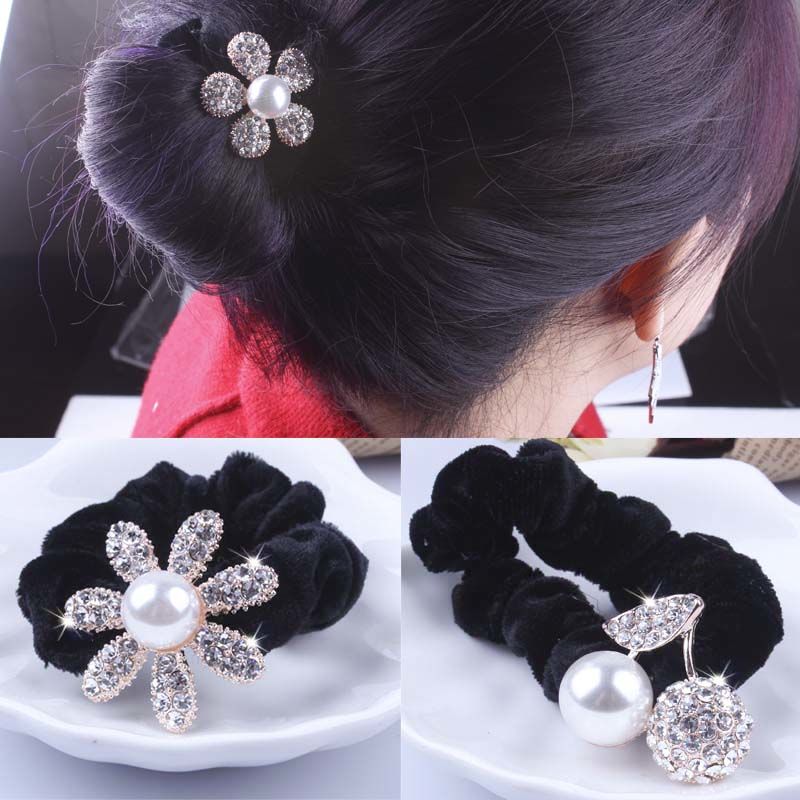 Hair Tie Velvet - 1 шт. Черные бархатные резинки для