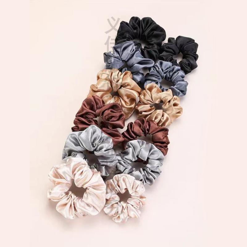 12 шт. мягких простых однотонн – обзор и цена Scrunchie Satin Set