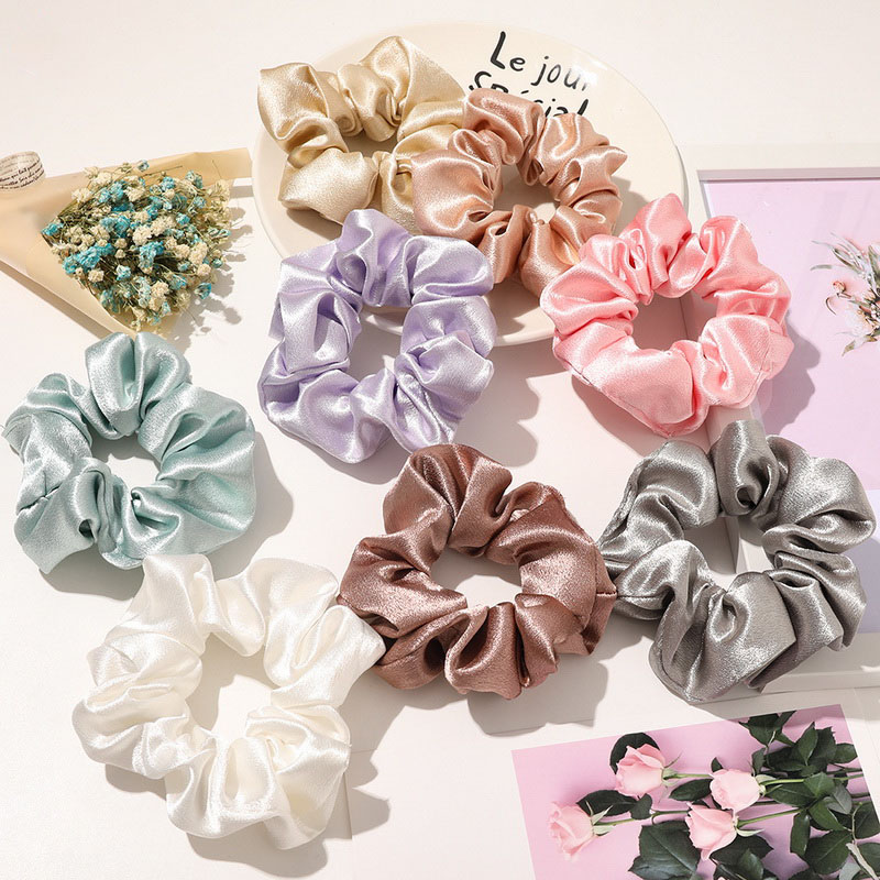 Корейские однотонные шелковые  – обзор и цена Hair Tie Velvet