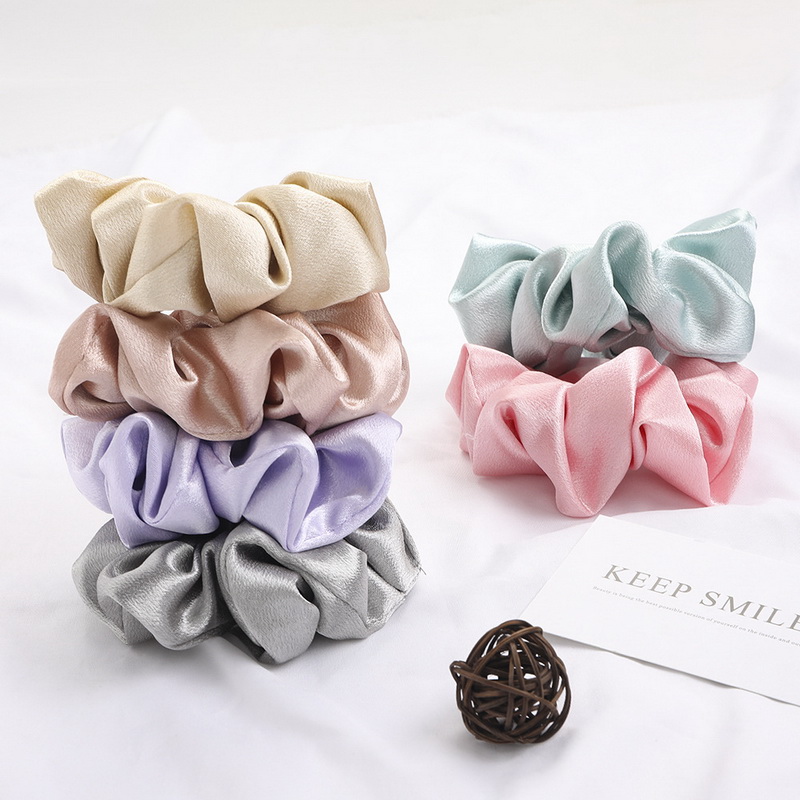 Корейские однотонные шелковые  – обзор и цена Hair Tie Velvet